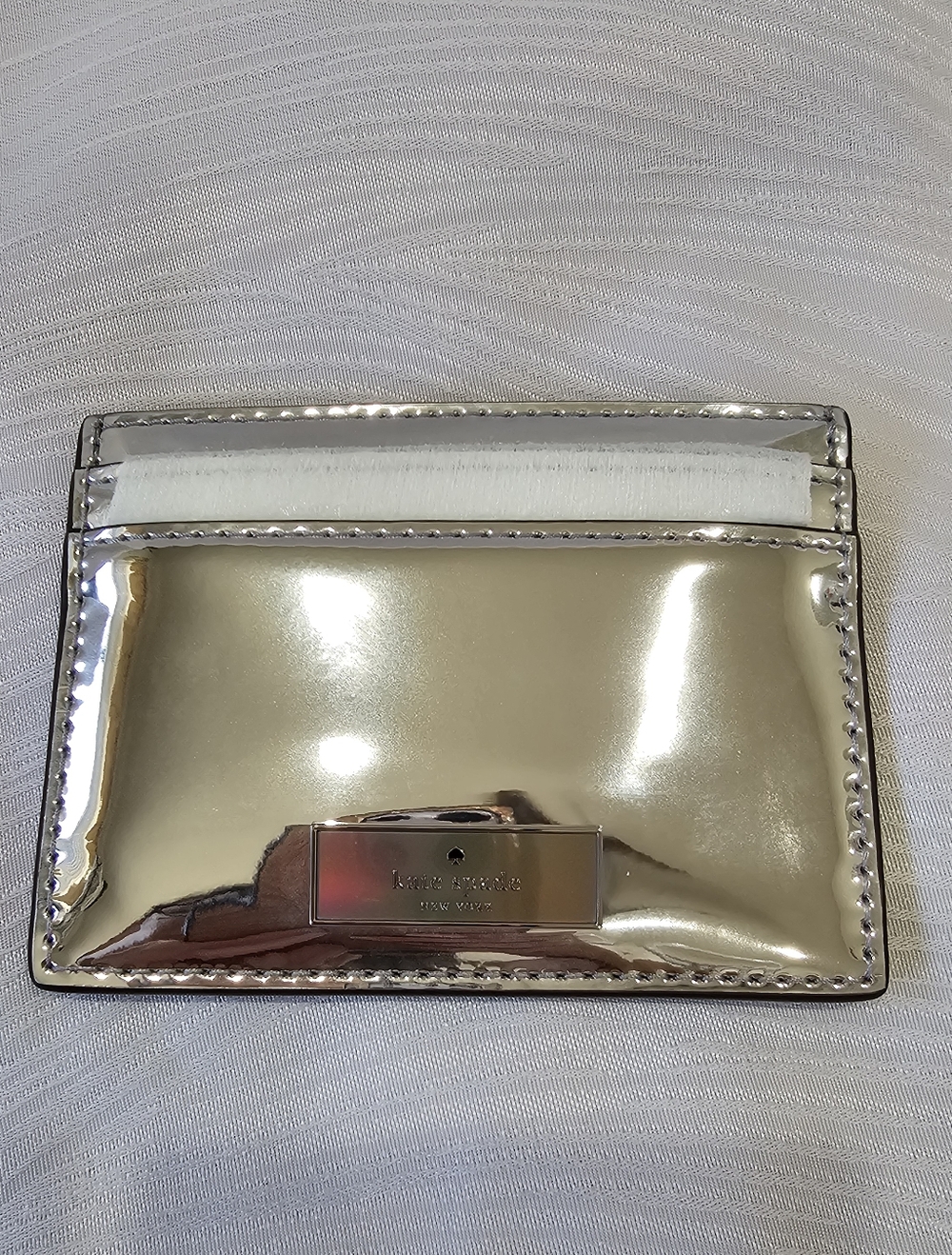 Kate Spade Metallic Silver Card Holder